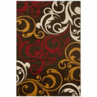Safavieh NWB8703-2520-5 5 ft. 1 in. x 7 ft. 6 in. Medium Rectangle Floral Newbury Brown & Gol