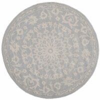 Safavieh BEL446A-5R 5 x 5 ft. Round Contemporary Bella- Grey and Silver Hand Tufted Rug