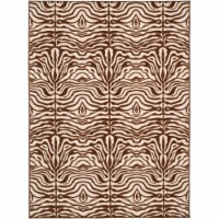 Safavieh MTP527-1125-4 4 ft. 7 in. x 6 ft. 6 in. Small Rectangle Metropolis Creme & Brown Tra