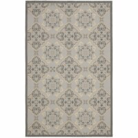 SAFAVIEH Outdoor CY7978-78A21 Courtyard Anthracite / Lt Grey Rug 5'-3 X 7'-7