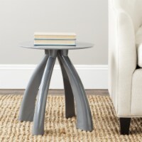 SAFAVIEH Iridium Iron Stool Warm Grey