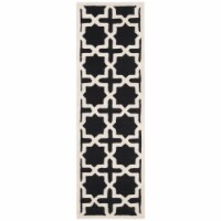 Safavieh CAM125E-212 Cambridge Hand Tufted Runner Rug, Black & Ivory - 2 ft.-6 in. x 12 ft.
