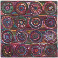 SAFAVIEH Nantucket NAN143A Handmade Pink / Multi Rug 4' square