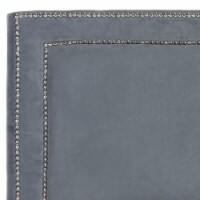 SAFAVIEH Cory Headboard Silver Nail Head Grey Queen