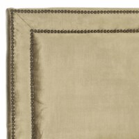 SAFAVIEH Cory Headboard Brass Nail Head Antique Sage Queen