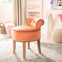SAFAVIEH Georgia Vanity Stool Burnt Orange / Grey