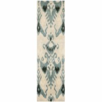 Safavieh IKT216B-28 2 ft. 3 in. x 8 ft. Runner Contemporary Ikat Beige & Slate Hand Tufted Ru
