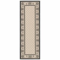 SAFAVIEH Indoor Outdoor CY0901-3901 Courtyard Sand / Black Rug 2' 3 x 14'