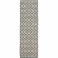 SAFAVIEH Outdoor CY6919-246 Courtyard Anthracite / Beige Rug 2' 3  x 14'