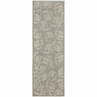 Safavieh CY2665-3606-214 2 Ft. - 4 In. x 14 Ft. Runner- Indoor - Outdoor Courtyard Grey Natur