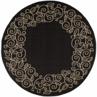 SAFAVIEH Indoor Outdoor CY5139D Courtyard Black / Beige Rug 6' 7 round