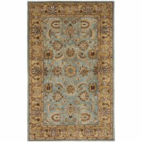 Safavieh HG958A-4 4 ft. x 6 ft. Small Rectangle- Traditional Heritage Blue And Gold Hand Tuft