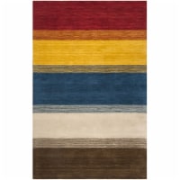 Safavieh HIM581A-5 5 ft. x 8 ft. Medium Rectangle- Shag Himalaya Orange And Multi Hand Loomed