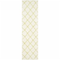 SAFAVIEH Moroccan Shag MSG343D Ivory / Green Rug 2' 3 x 8'