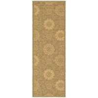 Safavieh CY6948-49-210 2 ft. -2 in. x 9 ft. -11 in. Runner Indoor-Outdoor Courtyard- Gold and