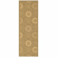 Safavieh CY6948-49-27 2 ft. -4 in. x 6 ft. -7 in. Runner Indoor-Outdoor Courtyard- Gold and N