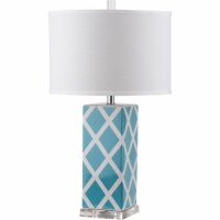 SAFAVIEH Garden Lattice Table Lamp | Light Blue |