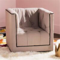Safavieh KID1002A Little Decorator Club Chair, Taupe & Black
