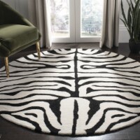 Safavieh SOH435A-8R 8 x 8 ft. Round Contemporary Soho Black & White Hand Tufted Rug