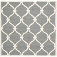SAFAVIEH Cambridge CAM710D Dark Grey / Ivory Rug 6' square