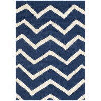 Safavieh CAM714M-2 Cambridge Hand Tufted Accent Rug, Navy & Ivory - 2 x 3 ft.