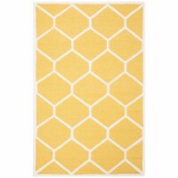 Safavieh CAM144Q-5 Cambridge Hand Tufted Medium Rectangle Rugs, Gold & Ivory - 5 x 8 ft.