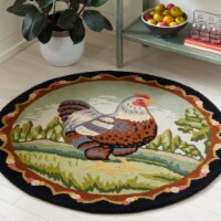 Safavieh NOV252A-4R 4 ft. Round Casual Novelty Green & Black Hand Knotted Rug