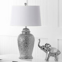 SAFAVIEH Lighting Sterling Ginger Jar Lamp Silver