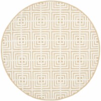Safavieh NPT436C-6R Newport Hand Hooked Round Rug- Beige - White- 6 x 6 ft.