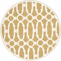 Safavieh NPT434E-6R Newport Hand Hooked Round Rug- Olive - White- 6 x 6 ft.
