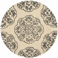 Safavieh BEL711D-5R Bella Hand Tufted Round Rug- Ivory - Charcoal- 5 x 5 ft.