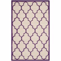 Safavieh CAM134V-5 Cambridge Hand Tufted Rectangle Rug, Ivory & Purple - 5 x 8 ft.