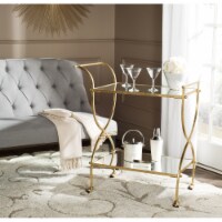 SAFAVIEH Lucretius Bar Cart Gold / Mirror