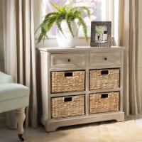 Safavieh AMH5702G Herman Storage Unit- White Washed - 27.6 x 13 x 29.9 in.
