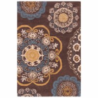 SAFAVIEH Wyndham WYD611A Handmade Eggplant / Multi Rug 4' x 6'