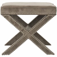 Safavieh MCR4589V Palmer Ottoman- Mushroom Taupe - 19 x 21.5 x 21.5 in.