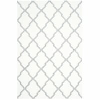 Safavieh DHU645A-5 Dhurries Hand Woven Flat Weave Rectangle Rug- Ivory - Grey- 5 x 8 ft.