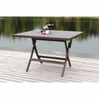 SAFAVIEH Outdoor Collection Samana Square Folding Table Brown