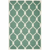 Safavieh CAM710T-9 Cambridge Hand Tufted Large Rectangle Rug- Teal - Ivory- 9 x 12 ft.