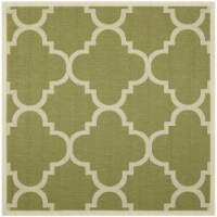 SAFAVIEH Indoor Outdoor CY6243-244 Courtyard Green / Beige Rug 6' 7 square