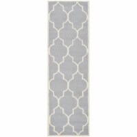 Safavieh CAM134D-28 Cambridge Hand Tufted Runner Rug, Silver & Ivory - 2 ft.-6 in. x 8 ft.