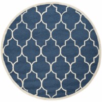Safavieh CAM134G-6R 6 x 6 ft. Cambridge Hand Tufted Round Area Rug, Navy & Ivory