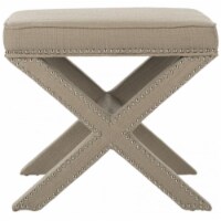 Safavieh MCR4589AC Palmer Ottoman, Biscuit Beige - 19 x 21.5 x 21.5 in.