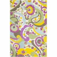 Safavieh WIL349A-5 5 x 8 ft. Medium Rectangle Country & Floral Wilton Green & Fuchsia Hand Ho
