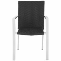 SAFAVIEH Cordova Indoor Outdoor Stacking Arm Chair Black