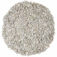 Safavieh LSG511C-4R 4 ft. Round Shag & Flokati Leather White Hand Knotted Rug