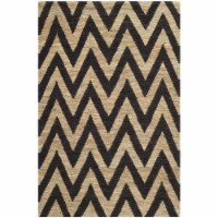 SAFAVIEH Organic ORG515A Hand-knotted Black / Natural Rug 4' x 6'
