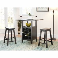 SAFAVIEH Casey 3 Pc Set Drop Leaf Pub Table Espresso