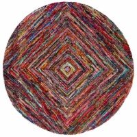 SAFAVIEH Nantucket Collection NAN513A Handmade Multi Rug 4' round