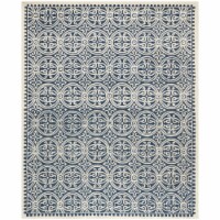 Safavieh CAM123G-5 5 x 8 ft. Medium Rectangle Transitional Cambridge- Navy Blue and Ivory Han